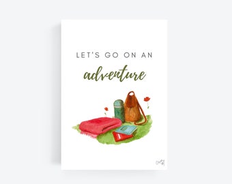 A4 'Adventure' print on 350gsm Luxury Gesso paper