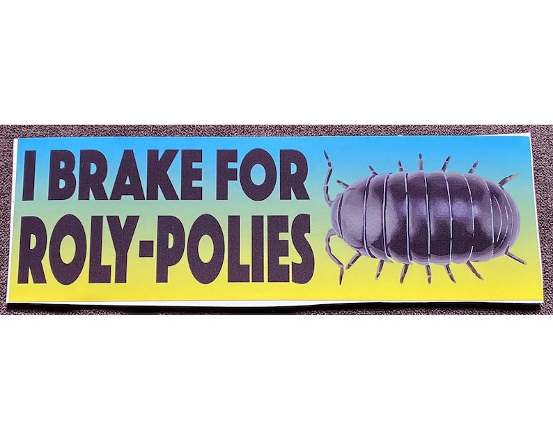 I Brake For Roly-Polies bumper sticker image 1