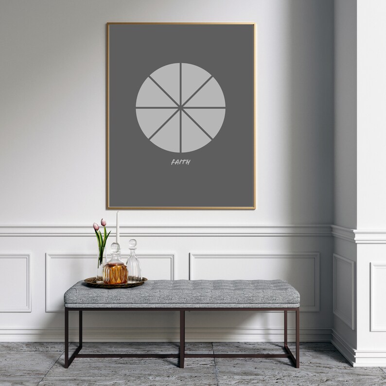 Grey Quote Minimalist Wall Art Faith Quote Grey Wall Art | Etsy