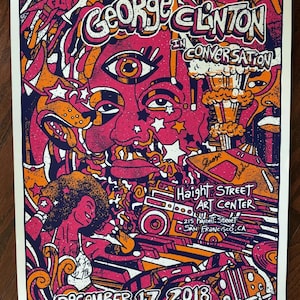 2018 George Clinton Signed Psychedelic Parliament Funkadelic Poster Ltd #13/75