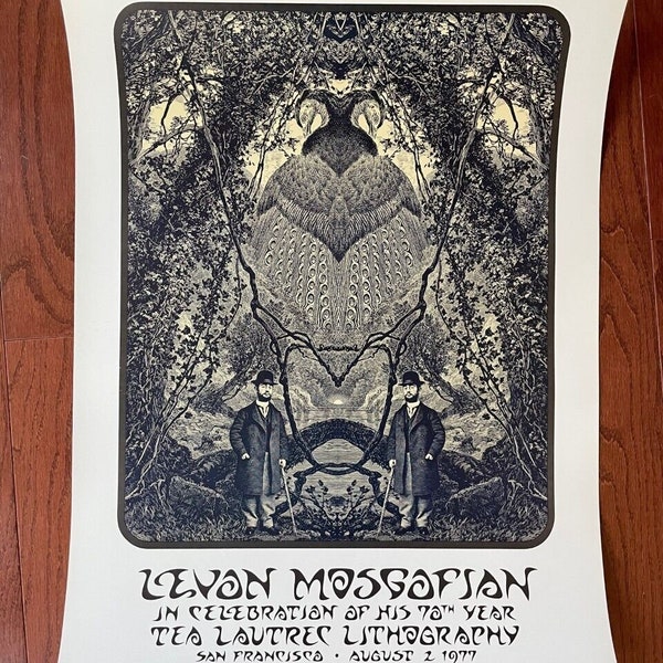 1977 Levon Mosgofian 70th Birthday Toulouse Tea Lautrec Fillmore Era Poster