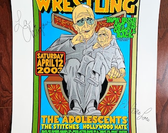 Chuck Sperry Incredibly Strange Wrestling Austin Powers Luche Libre Signed Poster