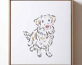 personalized pet portrait, custom pet drawing