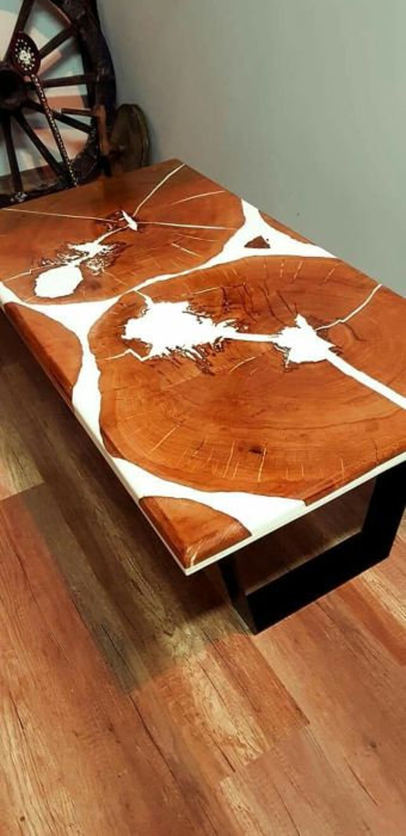 Oak epoxy table Etsy