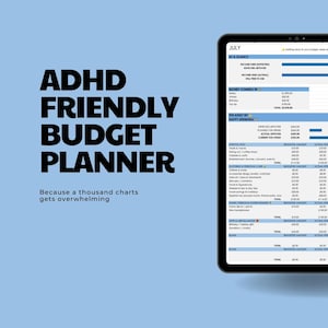ADHD Friendly Monthly Budget Planner and Tracker Spreadsheet (Google Sheets)