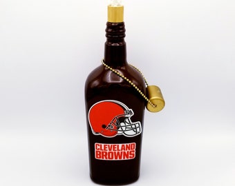 Cleveland Browns Football Tiki Torch - Liquor Bottle