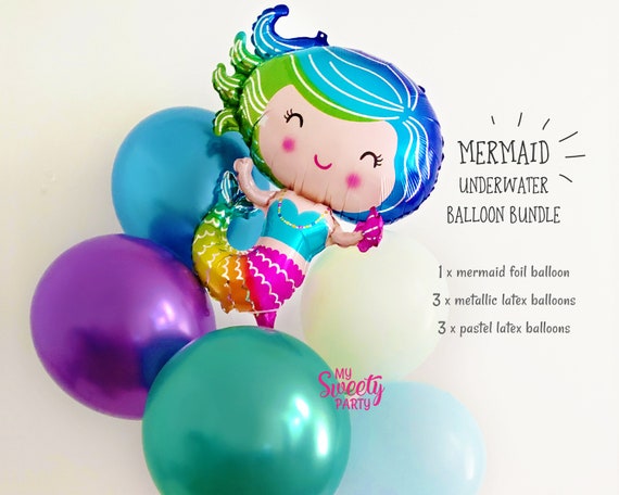 Mermaid Balloons Set Under the Sea Girls Birthday Centerpiece