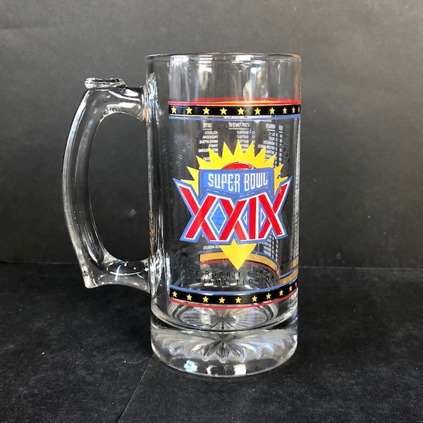 VTG NFL Super Bowl XXIX Glass 12oz Mug