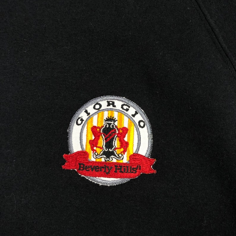 Vintage Men/'s Giorgio Beverly Hills Black Sweatshirt.