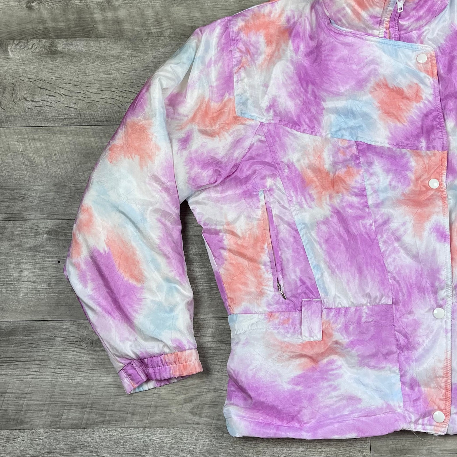 Retro Haute Route Ski Jacket Neon Pink/white/orange/blue Tie-dye Winter ...