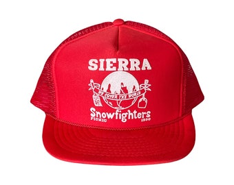 Vintage Sierra Snowfighters Red SnapBack Trucker Hat - A5