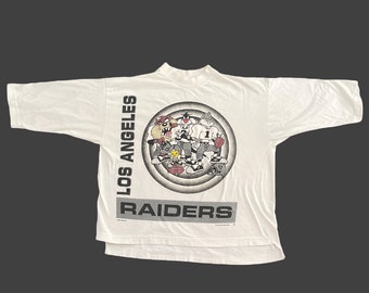 Rare 1993 LA Raiders Looney Tunes Cropped Graphic Tee Mens Large - A6