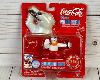 1998 Coca-Cola  Wind-Up Polar Crew “Snowboard Bear” New in Box