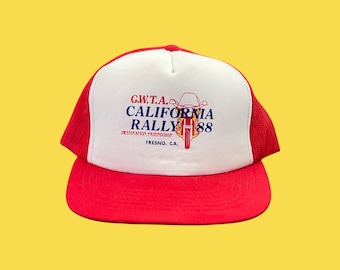 Vintage G.W.T.A California Rally Fresno CA 1988 Trucker Hat! - C1