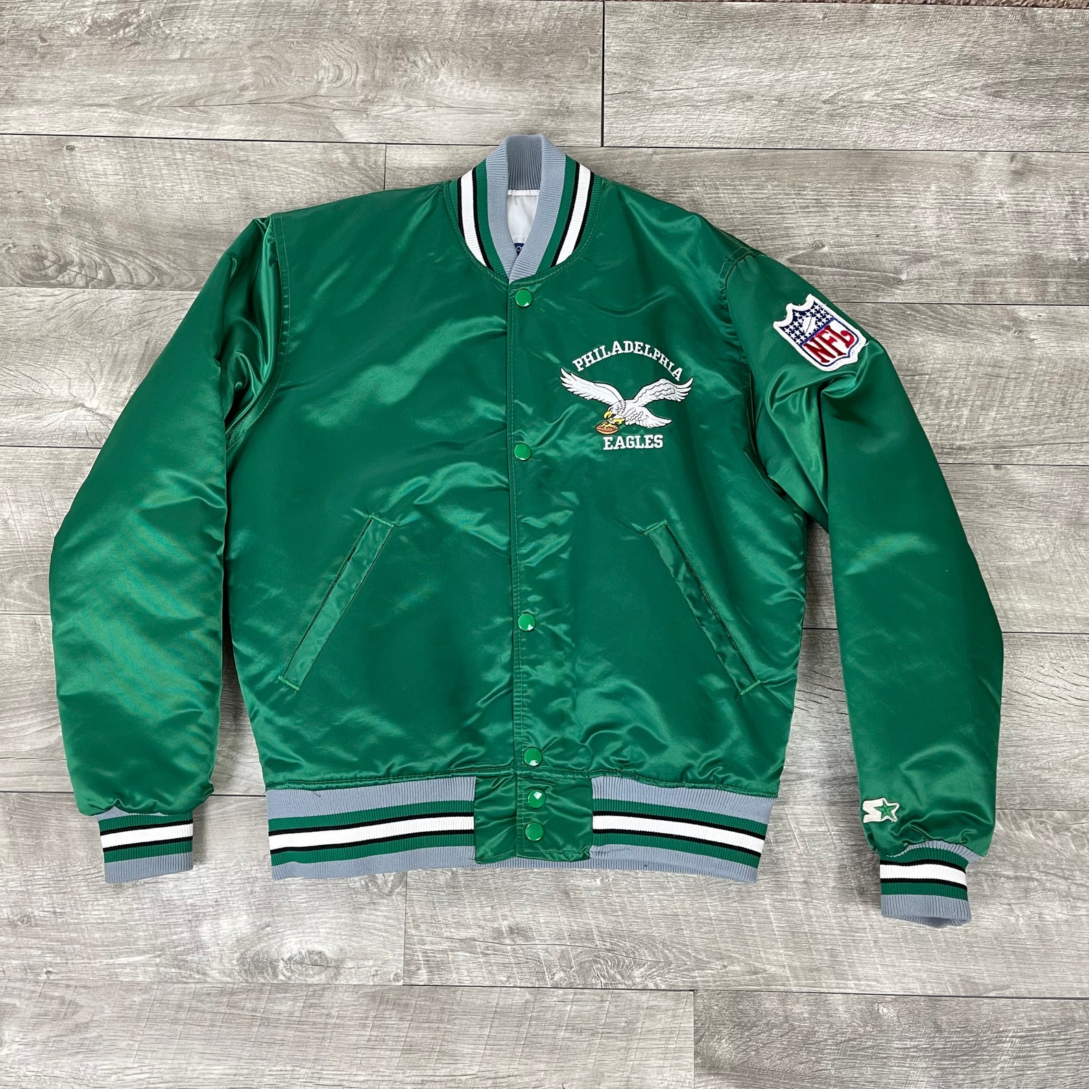 Vintage Starter Philadelphia Eagles Satin Bomber Jacket Mens | Etsy