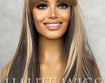 20 Inch Long Coffee Brunette Brown Womens Wig Hair Fringe / - Etsy 20 Inch Long Coffee Brunette Brown Womens Wig Hair Fringe / - Etsy