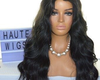 half wig jet black