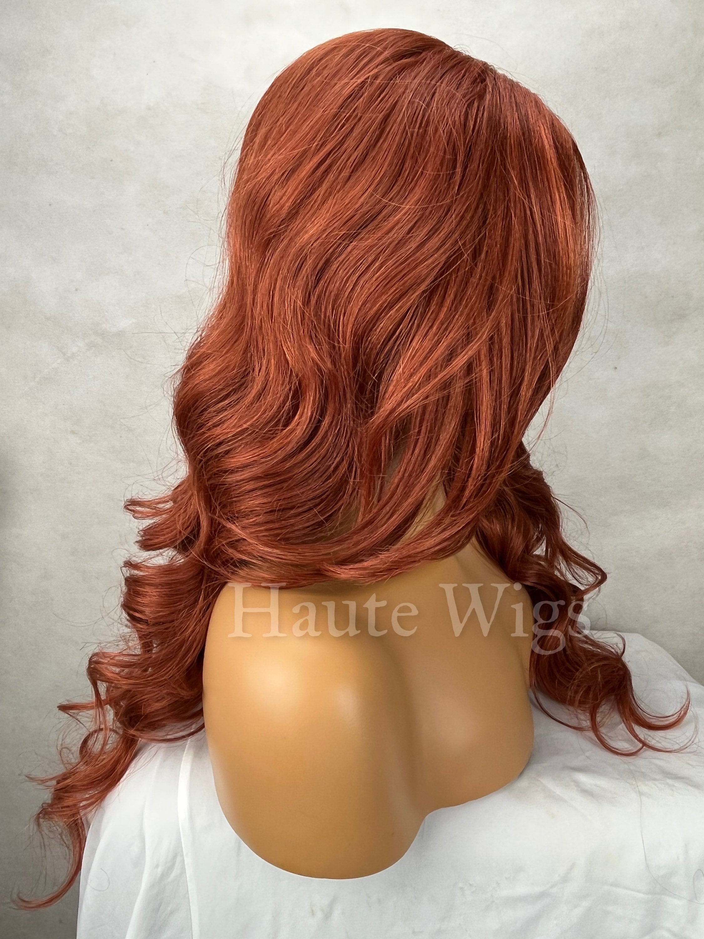 Copper Auburn brown Wig Human hair blende 2020 Auburn Copper Wig - Etsy main image 2
