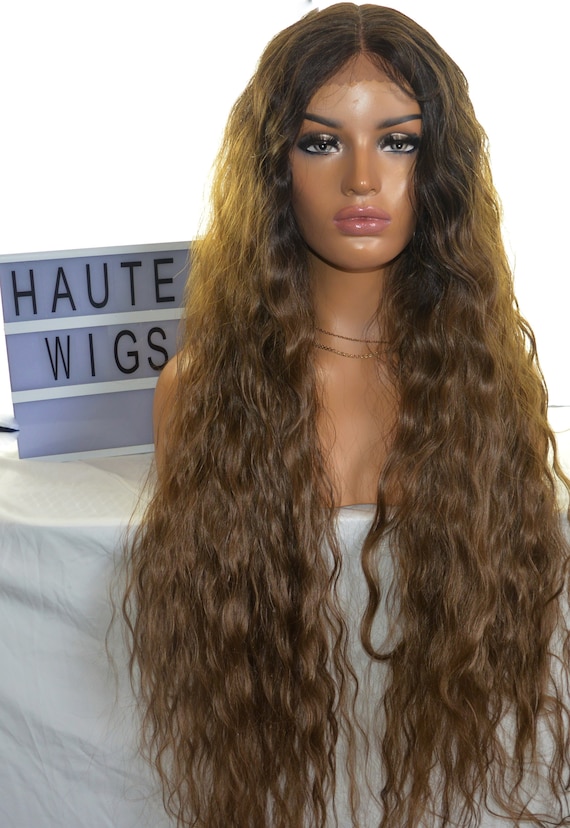 Wavy XXX Long 42 Inches Lace Front Wig Ombre Dark Brown Human - Etsy Wavy XXX Long 42 Inches Lace Front Wig Ombre Dark Brown Human - Etsy