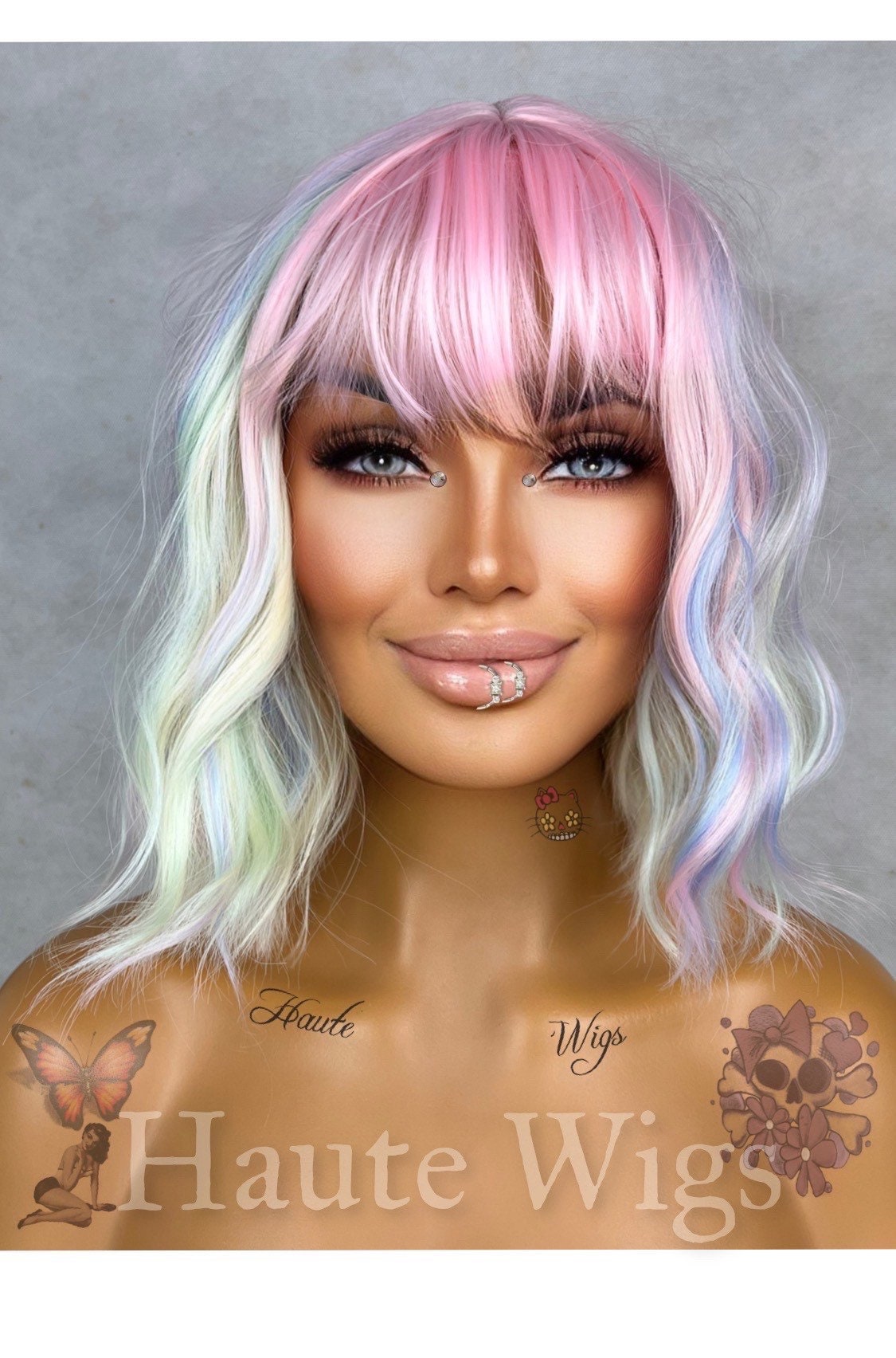 Blue glitter clearance wig