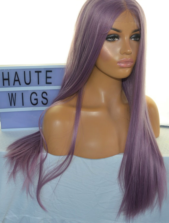 Parrucca viola viola chiaro lilla Parrucca lunga rettilinea HD con parte  anteriore in pizzo per capelli umani, parrucche da donna -  Italia