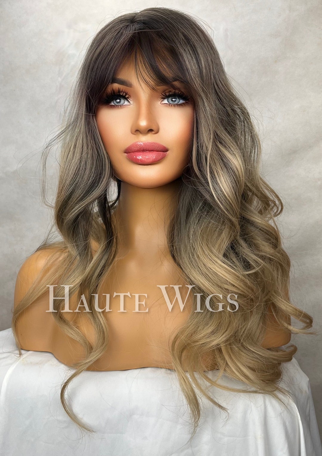 Gentle Love Ash Blonde With Dark Brown Roots Balayage Highlights 20