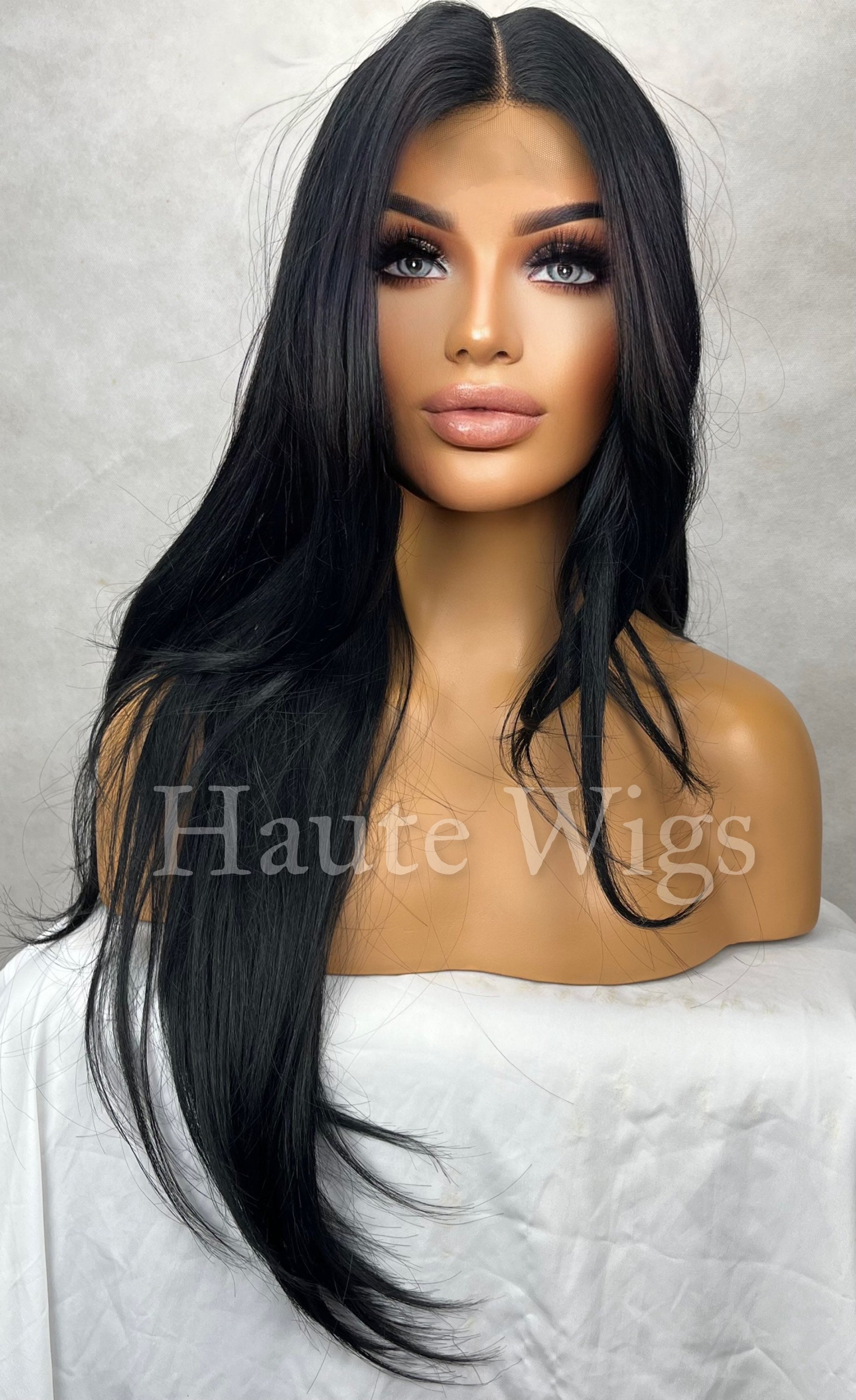 Straight Beauty Lace Front Wig 24-28 inches!! Lace Front Wig Ombre Blonde Straight Human Hair Wigs  main image 2
