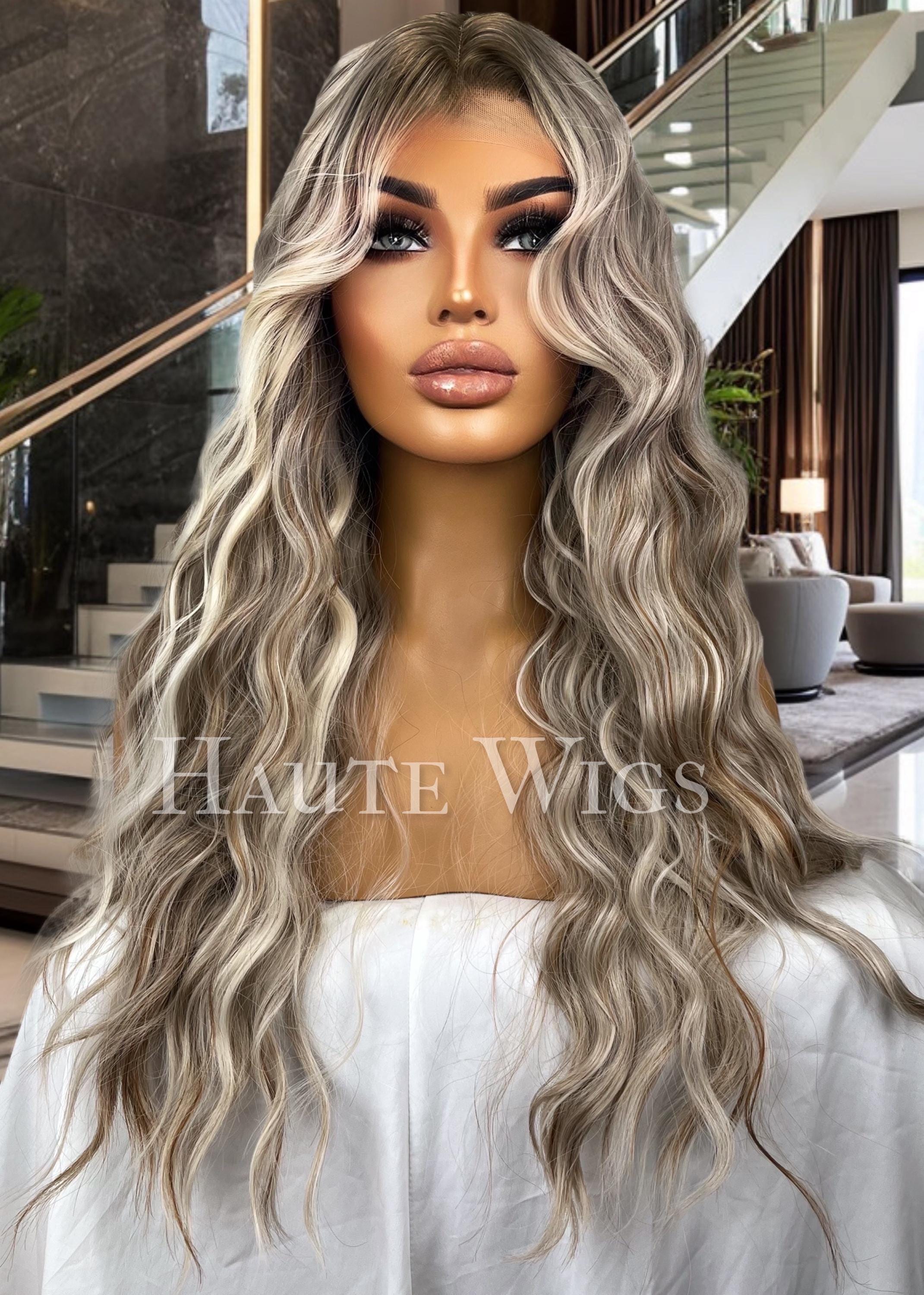 ?  ASHTI 24” BLONDE OMBRÉ 2 TONE LACE FRONT WIG? Amazon.com : Orijodie Ombre Ash Blonde Lace Front Wig Human  main image 2