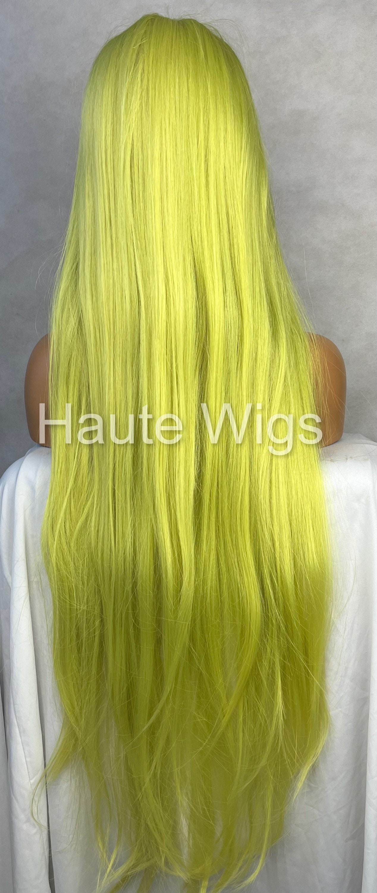 XXXL 40 pouces citron vert n on jaune RARE perruque lacet avant