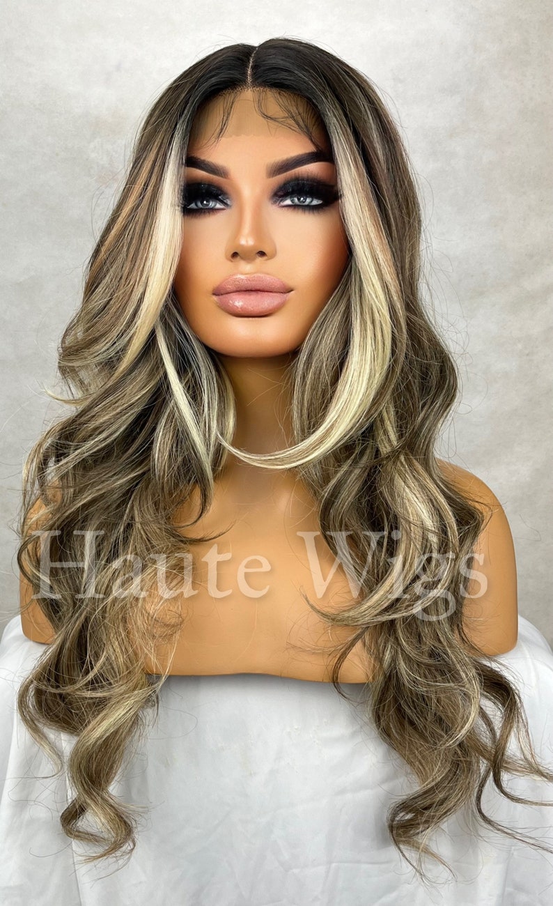 Wicked Game Wavy Money Piece Brown Wig Ash Blonde Etsy