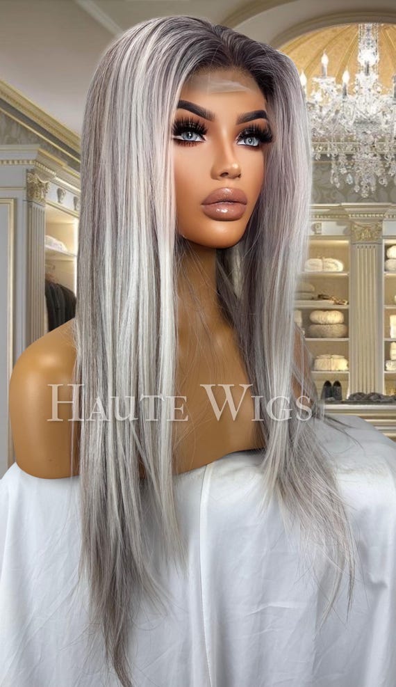 Ash blonde/dark Free part Lace Front Wig Women Dark Ash Blonde Lace Front Long Straight Middle Part  main image 2
