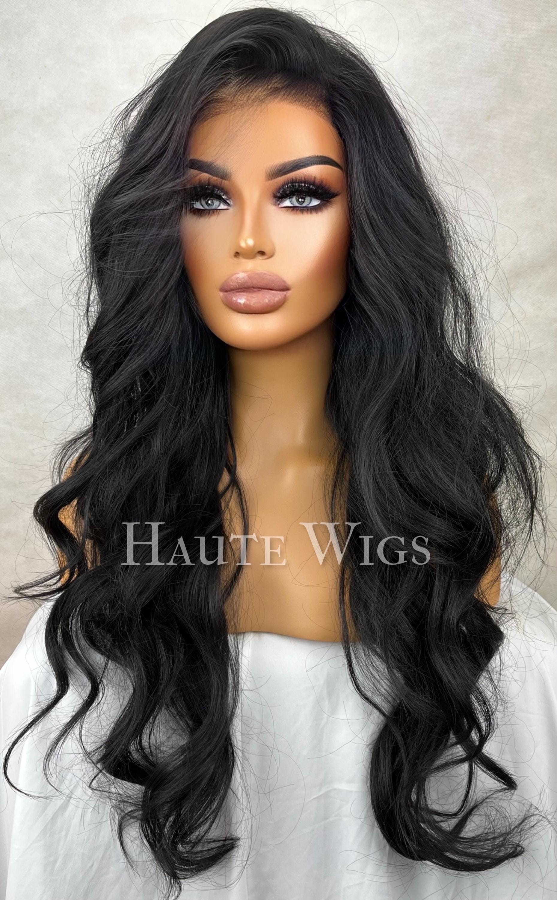 NEW ! Long 28 Inch Human Hair Curly Wig Black 28 Inch HD Lace Full Virgin Brazilian Human Hair Wigs Deep  main image 2