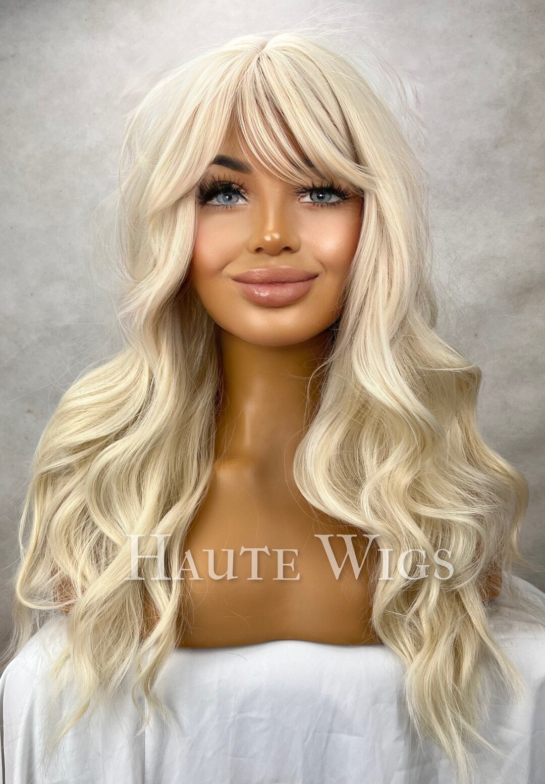 Lovely Blonde Wig Sexy Role Play Womens Long Layered Hair 613 Fringe