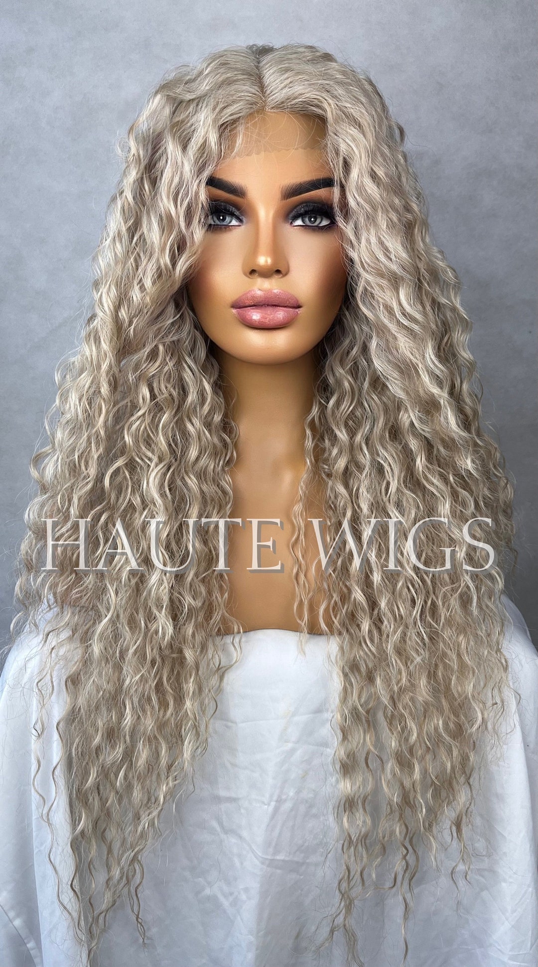 Long Light ASH Brown Blonde Wig Lace Front Human Hair Curly Etsy 日本