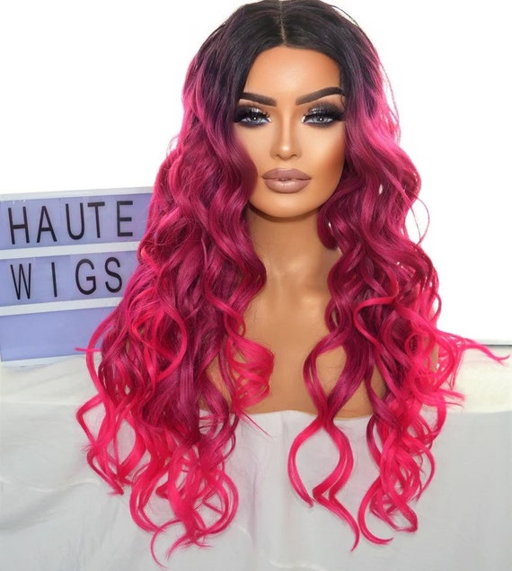 Vibrant Hot Pink Ombre Hair