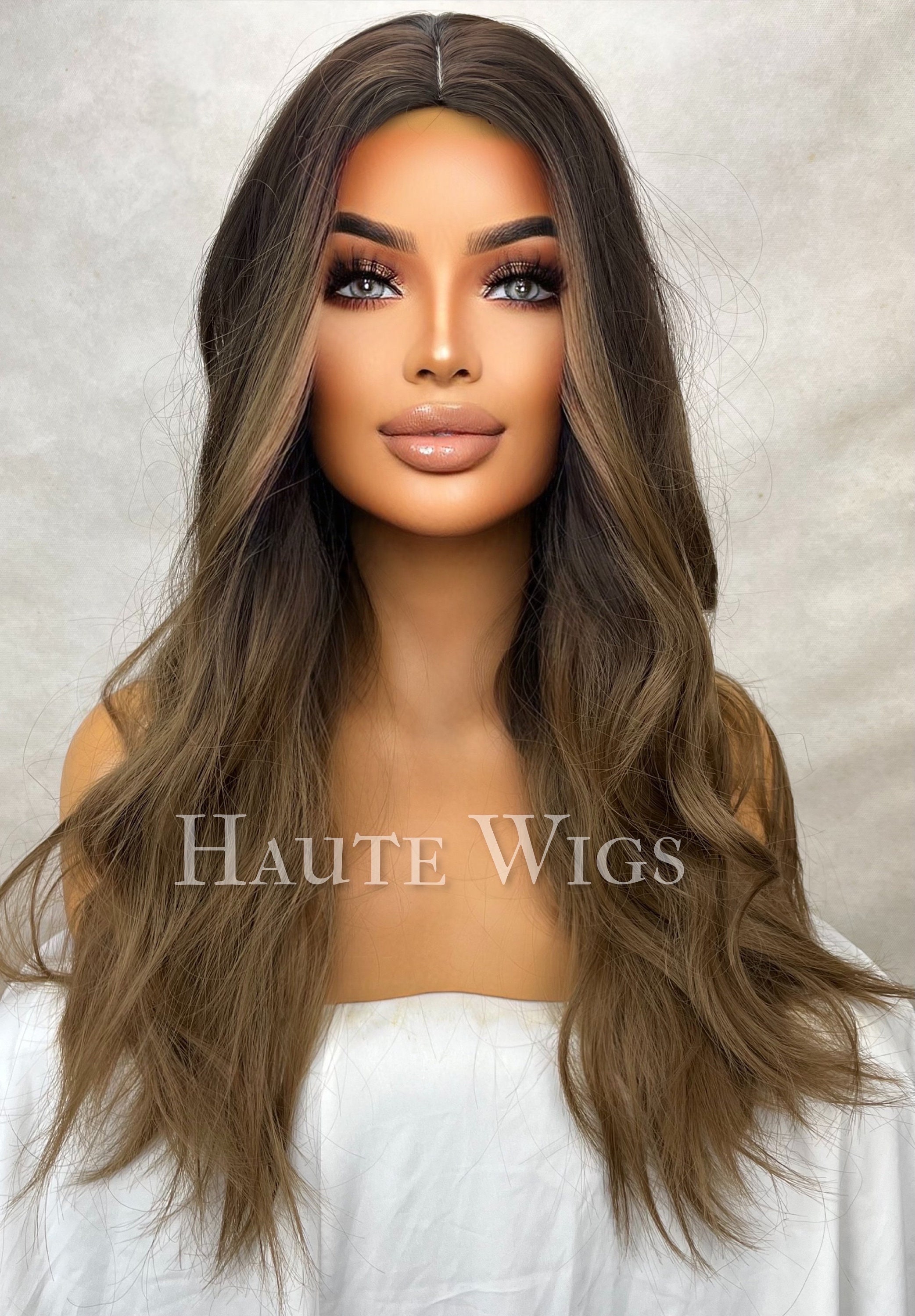 ?Synthia BROWN TO BLONDE OMBRÉ 26” LACEFRONT  WIG 30 Inch 613 13x6 Lace Front Wig Human Hair ?50% off with  main image 4
