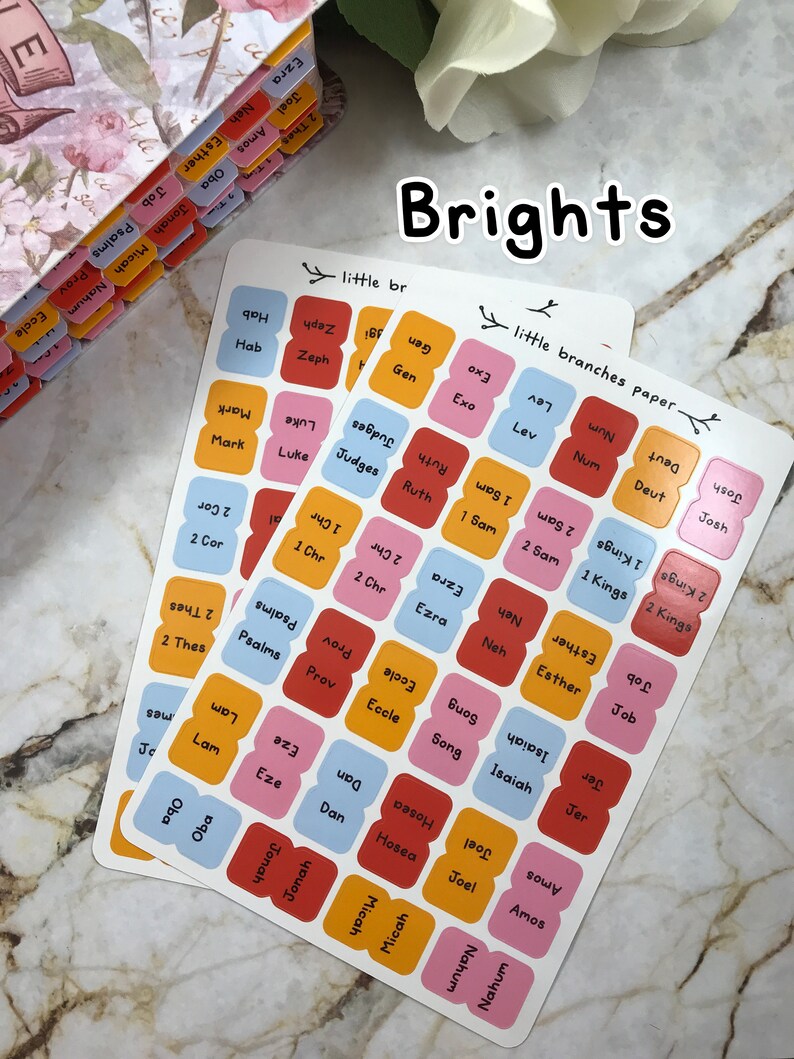 Mini Bible Tabs Small Colourful Tabs to Mark the Books of the Etsy