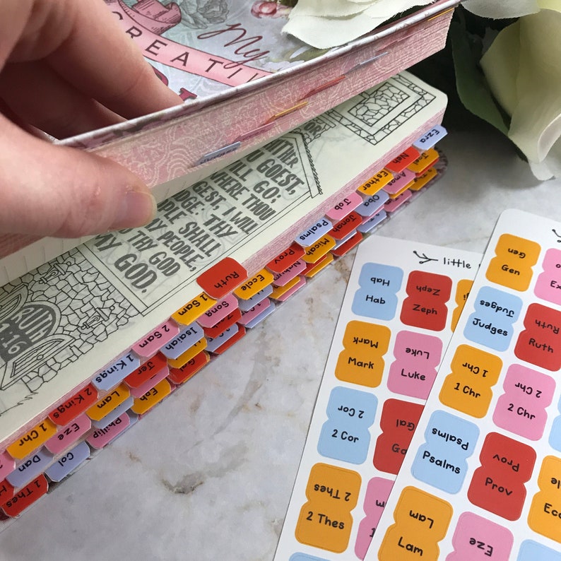 Mini Bible Tabs Small Colourful Tabs to Mark the Books of the Etsy
