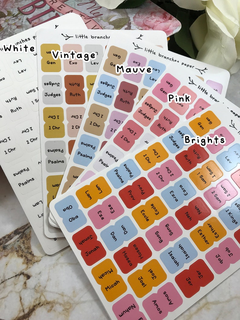 Mini Bible Tabs Small Colourful Tabs to Mark the Books of the Etsy