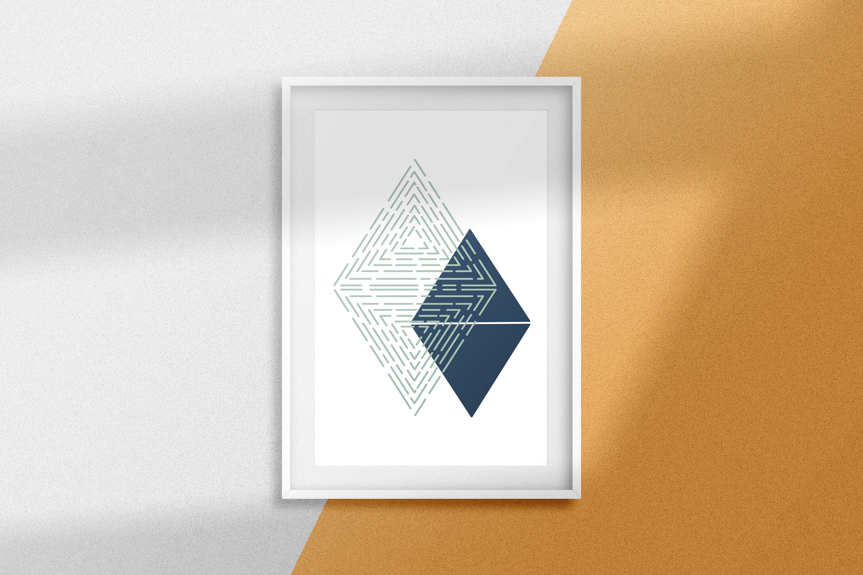 Geometric Triangle art Triangle wall art Modern wall decor Etsy