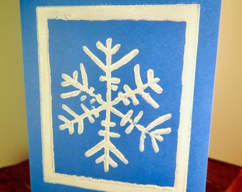 Block Print Greeting card - Snowflake