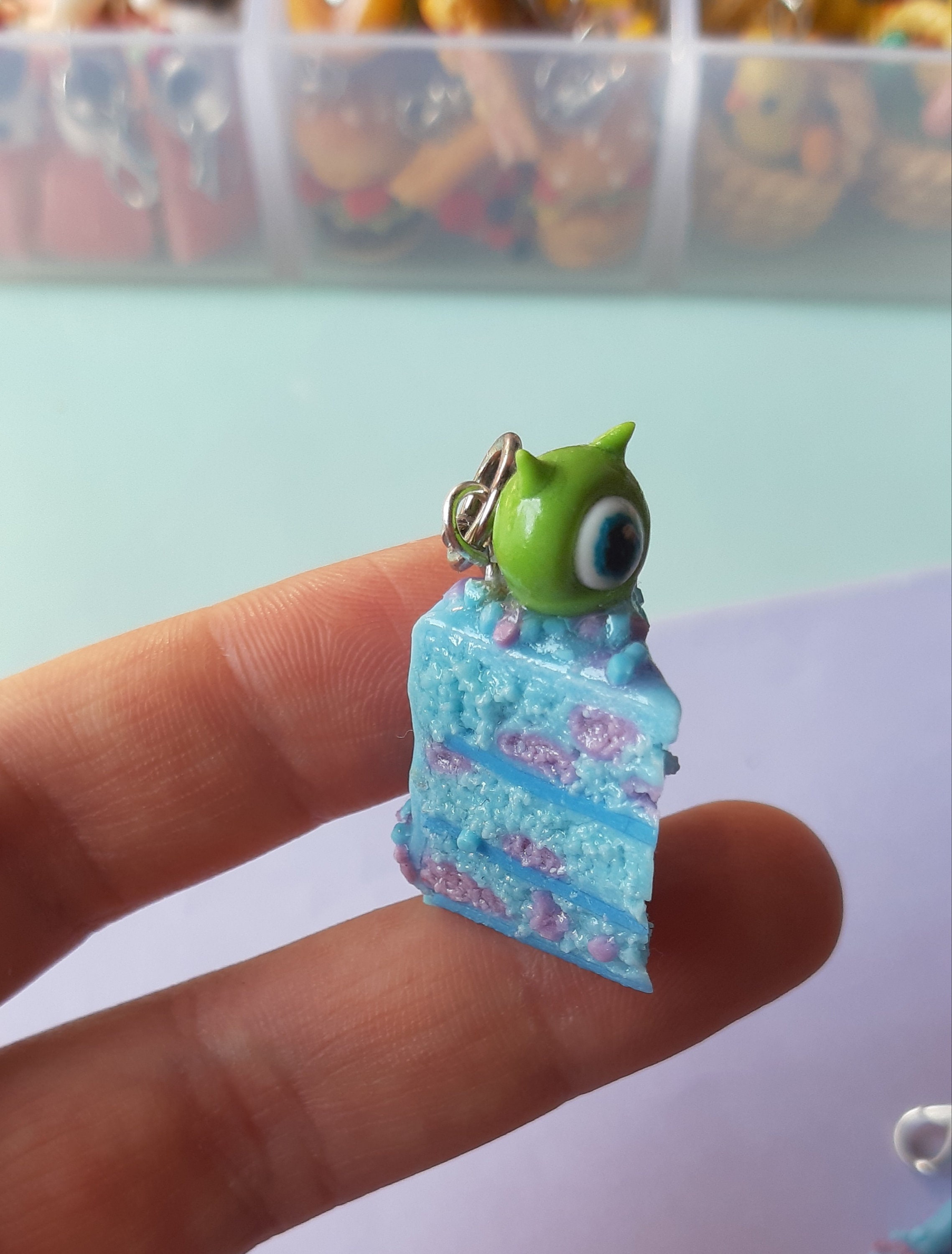 Monster Inc Cake Charm Pixar Charm Polymer Clay Food Etsy