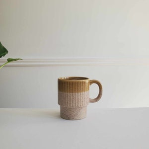 Vintage Yellow  Mug | Vintage Earth Tone Mug | Speckled Drip Mug  | Stackable Mug