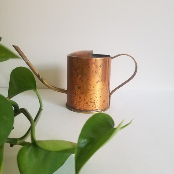 Vintage Cooper/ Brass Watering Can | Indoor Metal Watering Pot | House plant Watering Can