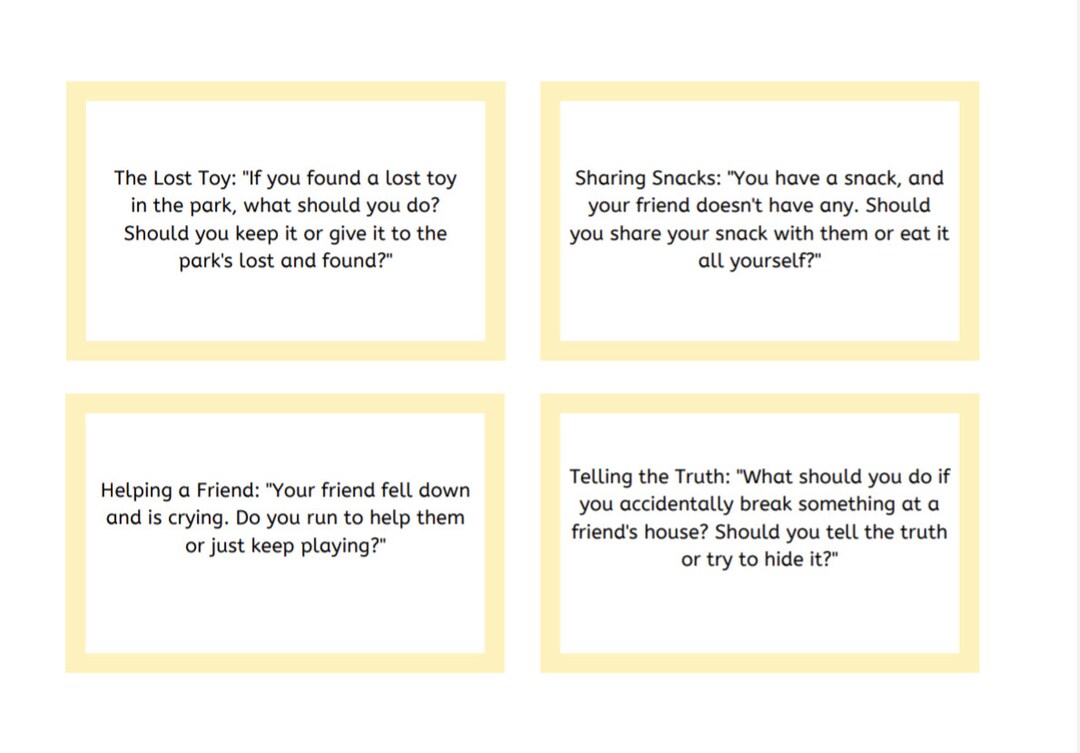 Tarjetas de discusión sobre dilemas morales: actividad islámica para niños  pequeños que les enseña buenos modales - Etsy México, image size:1080x753