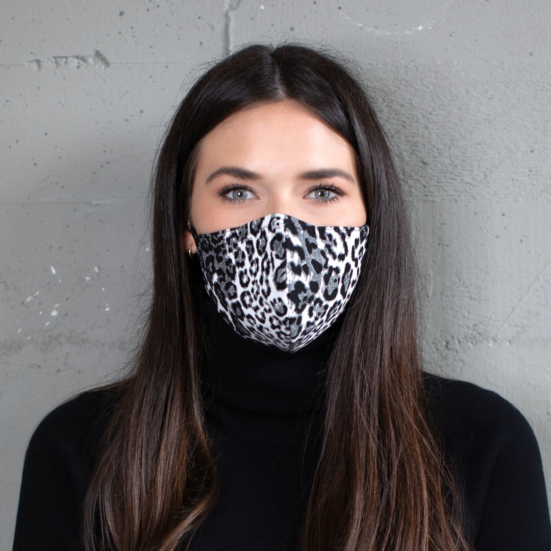 Black and White Animal Print Cotton Face Mask Winter 2021 Etsy