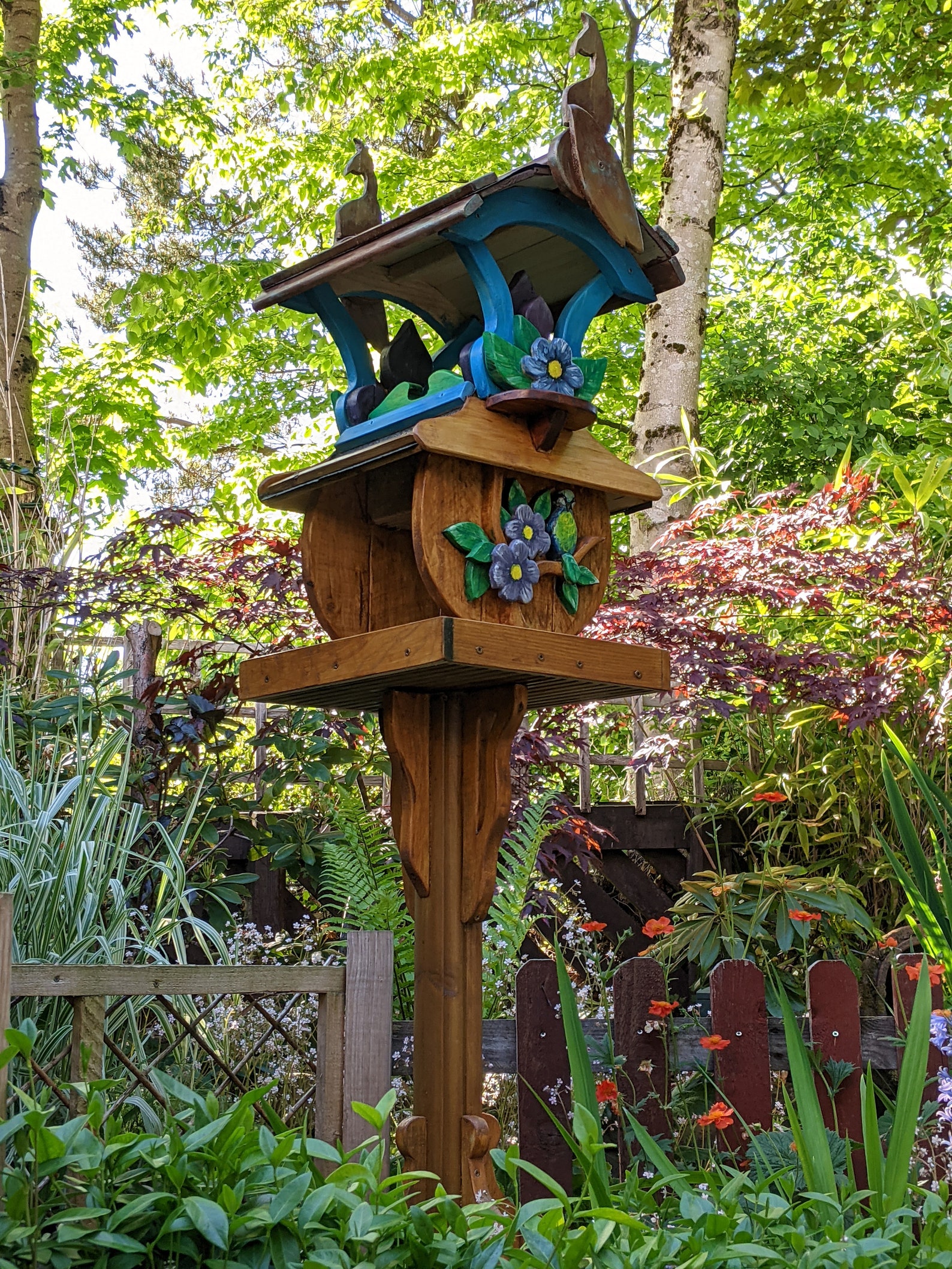 Decorative Free Standing Garden Bird Table With Built in Etsy