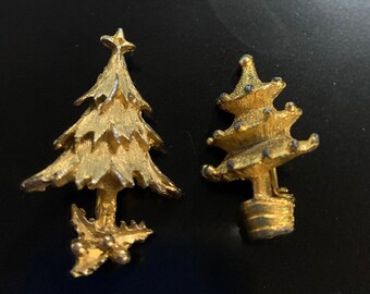 Pair Midcentury scatter pins christmas trees