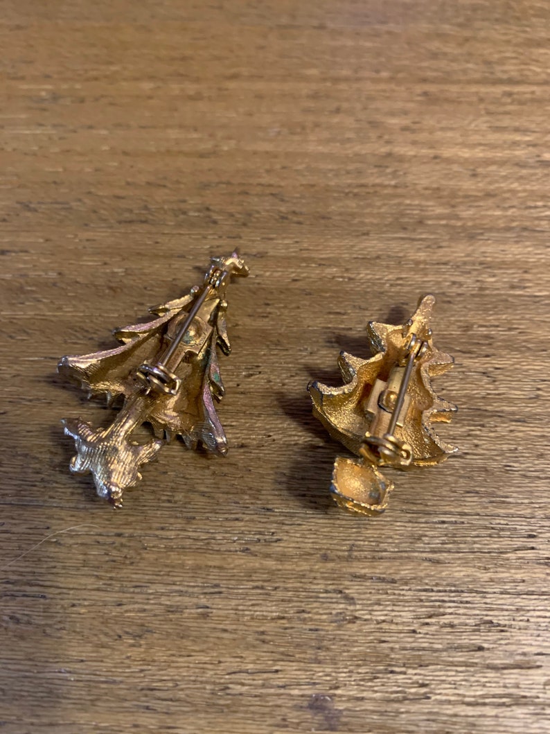 Pair Midcentury scatter pins christmas trees