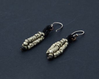 Dhokra Beaded Metal Handmade Earrings (made in India)